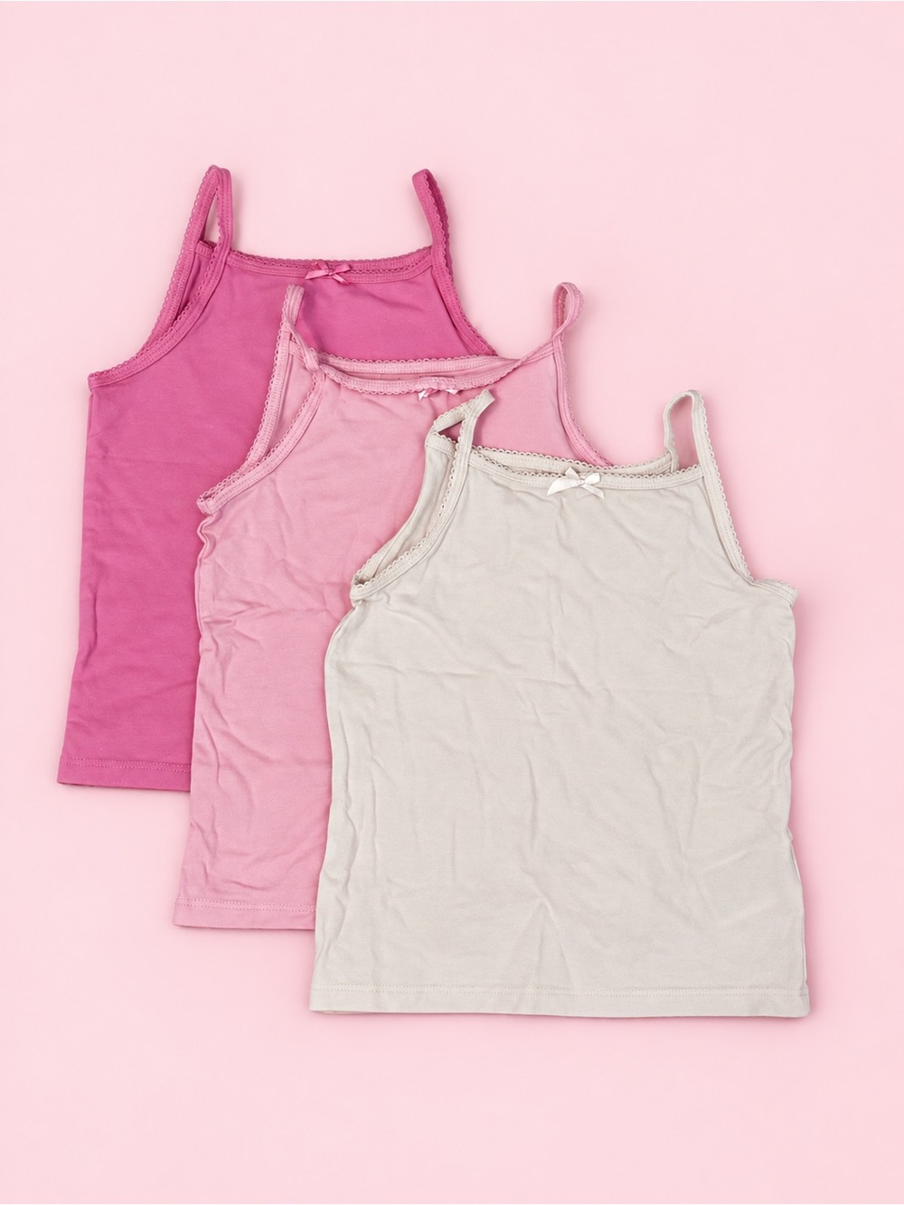 H&M Girls Camisole Undershirts 3 Pack Pink White Size 5T/6 NWOT